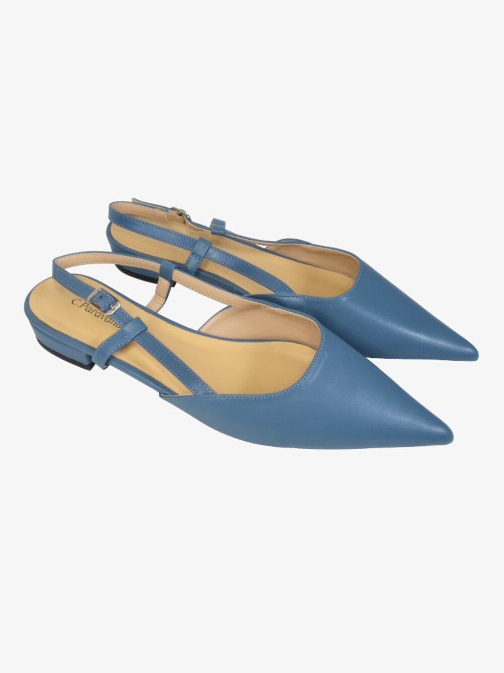 C. Paravano Slingback Flats, Blue, 10.5
